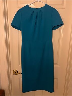 Maggy London Teal Short-Sleeve Midi Dress